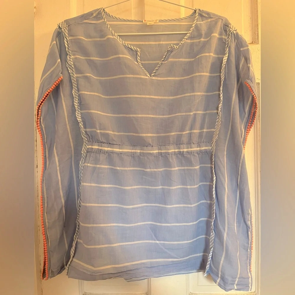 Crewcuts girls Light Blue and White Striped swim coverup in size 16